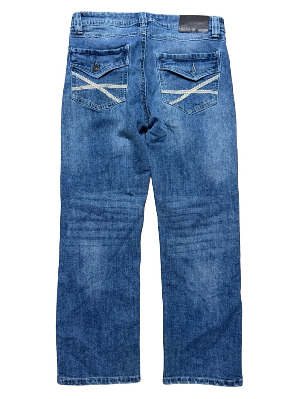 Mens Y2K T.K. Axel Medium Wash Bootcut Grunge Denim Jeans Size 32x30